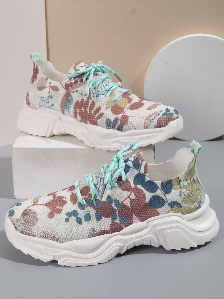 Last Day 60% OFF — Floral Print Lace-up Breathable Orthopedic Sneakers-unitmotor™