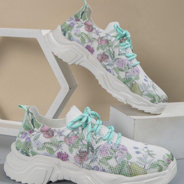 Last Day 60% OFF — Floral Print Lace-up Breathable Orthopedic Sneakers-unitmotor™